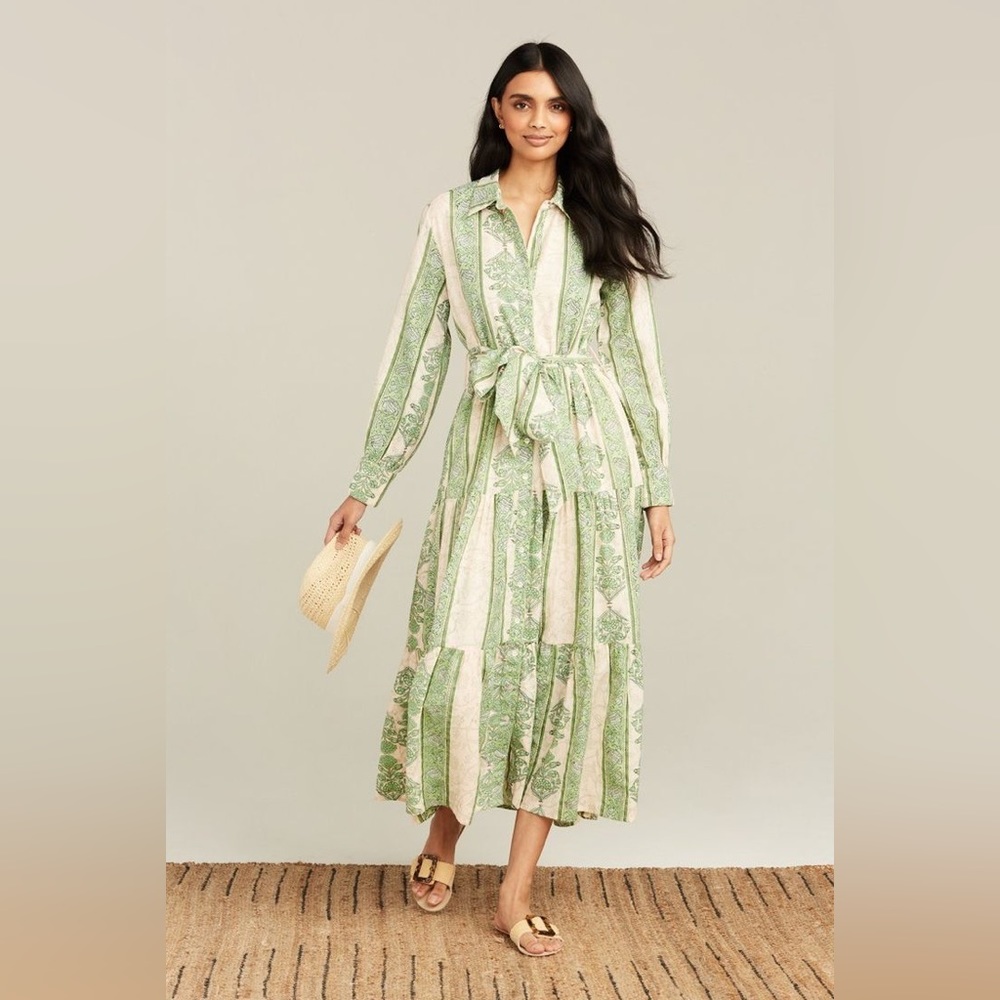 Roller Rabbit Green Berrino Sonora Maxi Dress Size XS
